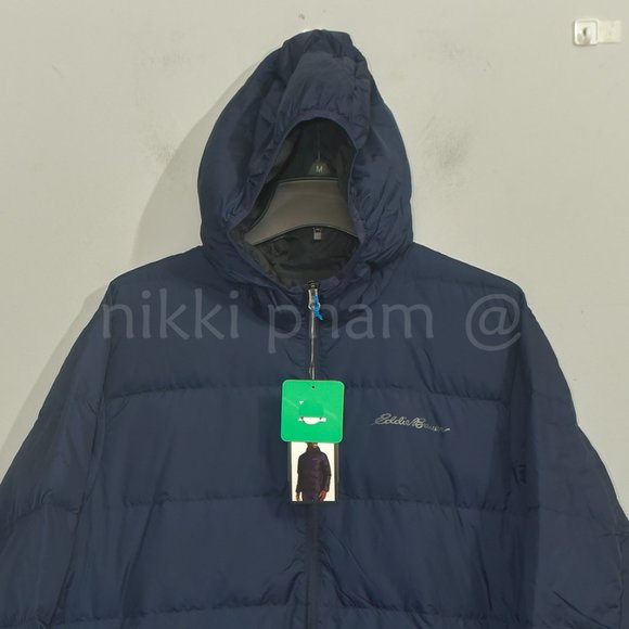 Eddie Bauer Men’s Hooded Down Jacket IN BLue - Picture 2 of 6
